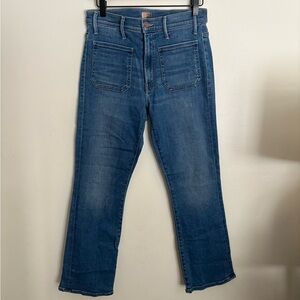 MOTHER Patch Pocket Insider Ankle Happy Hill Stretch Blue Jeans HR Women 30 EUC